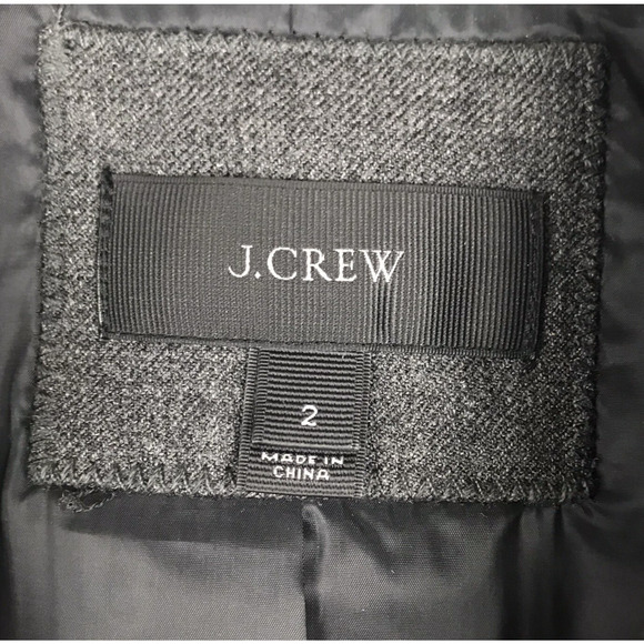 J.Crew Regent Blazer In Wool Flannel Gray One Button Lined Pockets Womens Size 2 - Picture 10 of 12